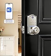 Veise VE018 Smart Knob Handle Lock - Fingerprint, App Control, Keyless Entry for Front Door and B...
