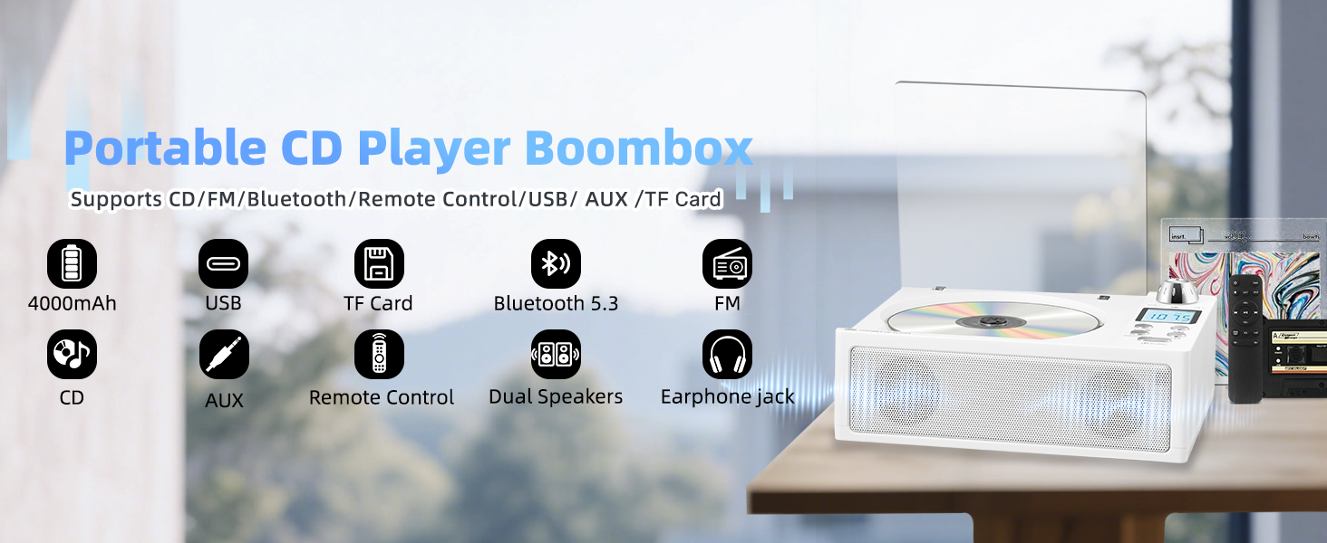 Portable CD Player Boombox