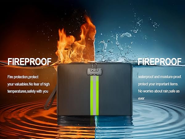 fireproof document bag with lock