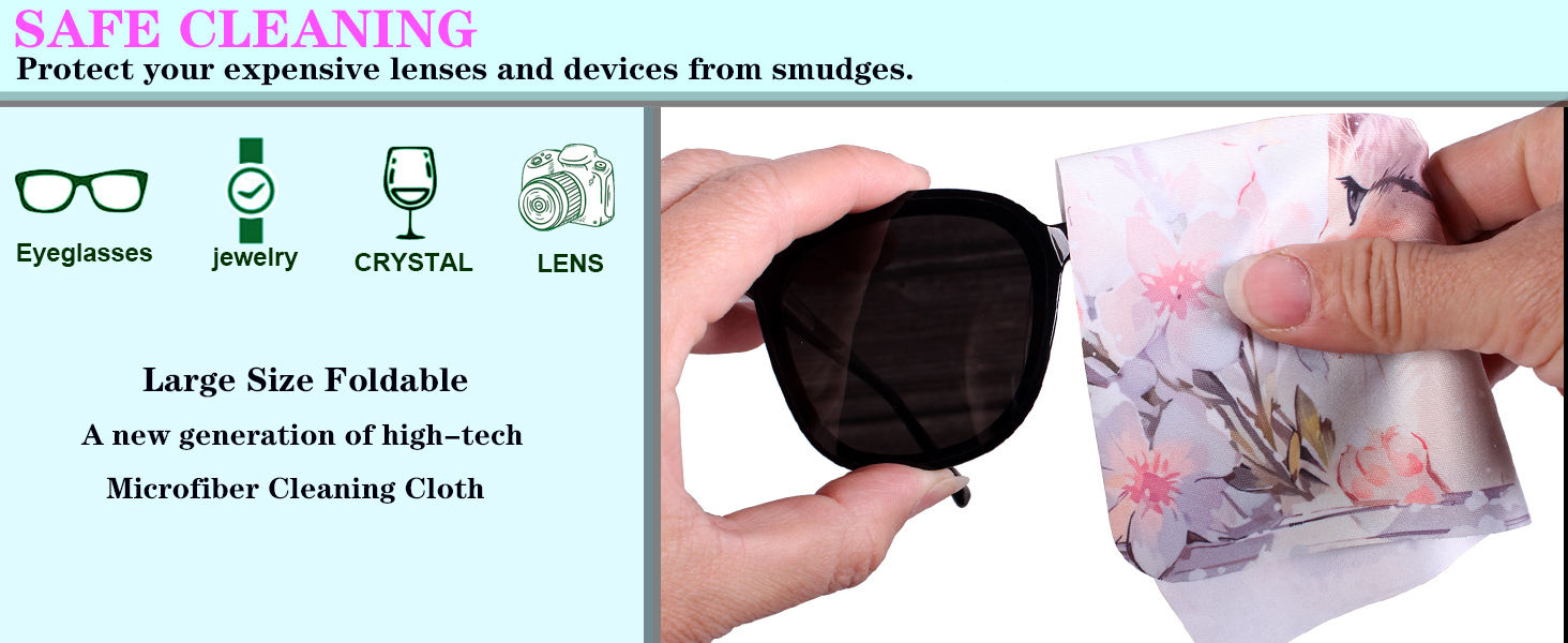 Microfiber Cleaning Cloths,Safe Cleans Glasses,Eyeglass,Goggles,Camera Lens and Screens