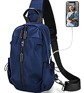 Crossbody Sling Bag for Men Women, Small Sling Backpack Chest Bag Cross Body Bag Hiking Travel Ou...