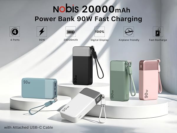 Nobis 20000mAh Power Bank 90W Fast Charging
