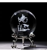 HDCRYSTALGIFTS Crystal Glass Sea Turtle Figurine 60mm(2.3in) 3D Laser Etched Crystal Animal Ornam...