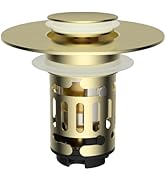 Hibbent Upgraded 3 in 1 Bathroom Sink Drain Strainer, Universal Pop Up Stopper with Removable Sta...