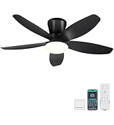 Surtime Ceiling Fans with Lights-36 Low Profile Ceiling Fan with Light and Remote/APP Control,Flu...