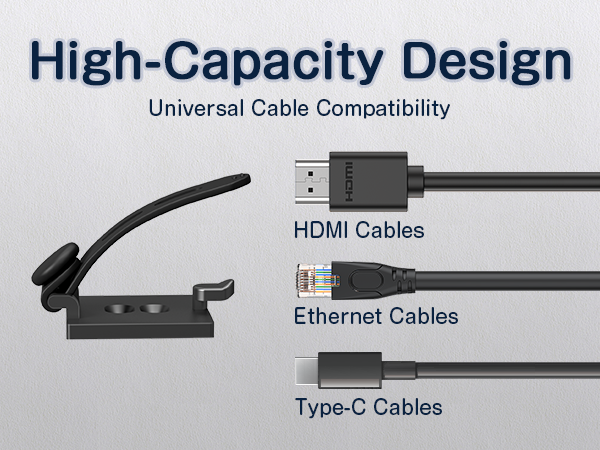 under desk cable management clips black with screw hole and 3m tape