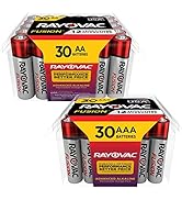 Rayovac Fusion AA and AAA Batteries, 30 Double A and 30 Triple A Batteries Combo Pack, 60 Count