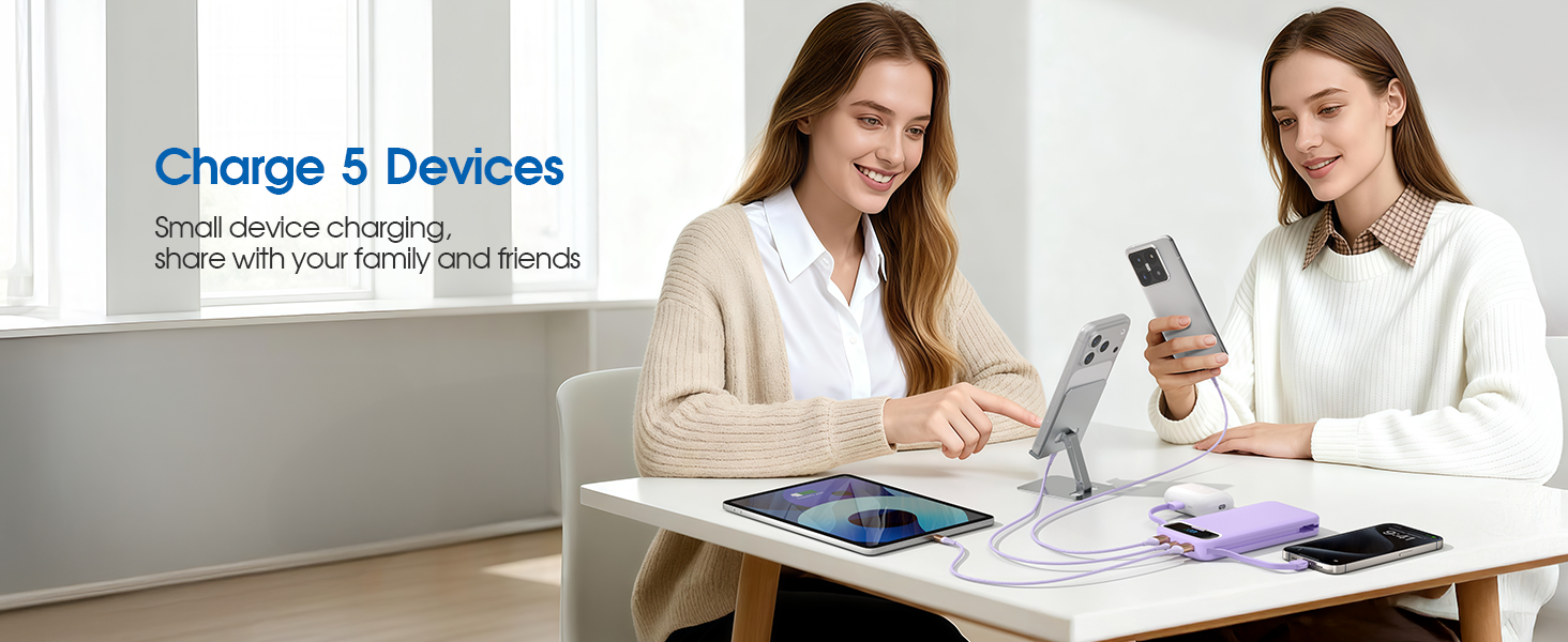 portable charger with built in cable