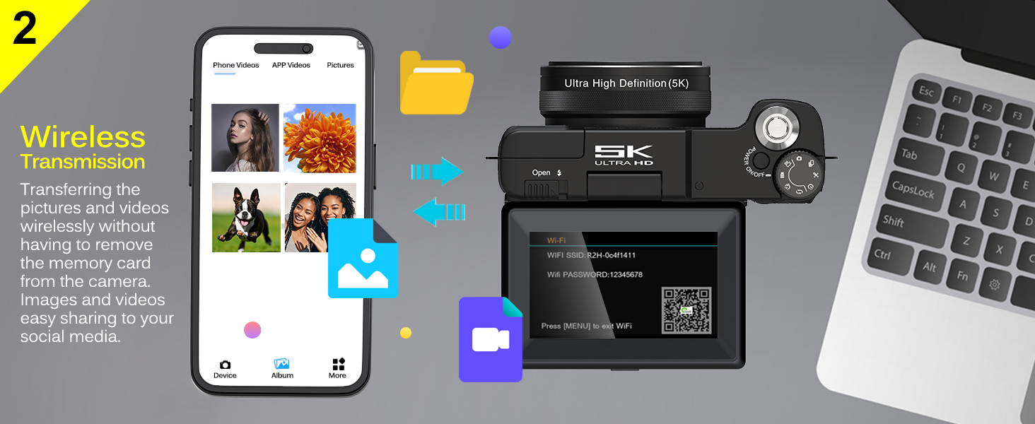 5K digital camera with wifi