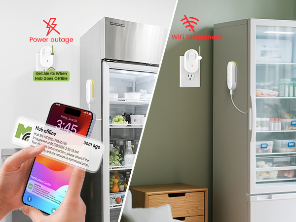 hub offline alerts for power outage incidents or WiFi disconnect