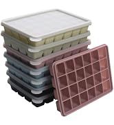 8-Pack Silicone Ice Cube Trays with Lid, Easy Release Ice Cube Molds, Reusable and Stackable Ice ...