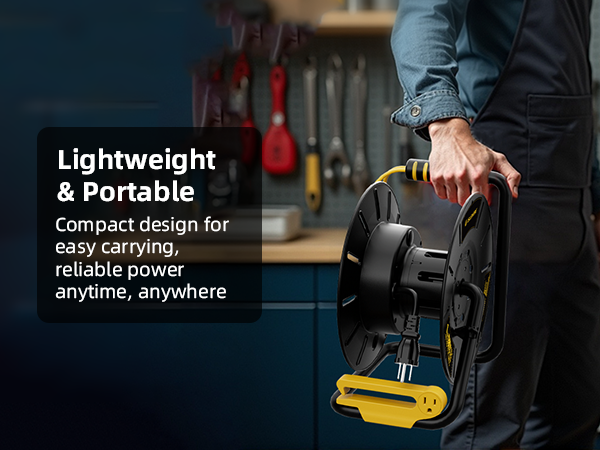 retractable extension cord reel