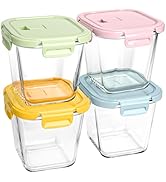 Susukkie Glass Soup Containers with Lids 32oz - Borosilicate Glass Storage Containers 4 Cup, Free...