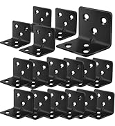 40Pcs Stainless Steel Black Angle Brackets, 1.2”x 1.2” x 1.5” Corner Braces for Wood Furniture, 9...
