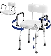SPECILITE 360° Swivel Shower Chair, 660 LBS Adjustable Height Shower Chair with Pivoting Arms for...