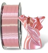 MIKA3D Silk Metallic Rose Gold Pink Shiny PLA Filament, 1KG 2.2Lbs 3D Printing Material with 1.75...