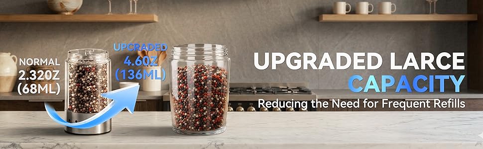 electric rechargeable salt and pepper grinder set