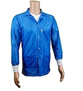 Static Care ESD Jacket,Medium Weight 90% Polyester, 10% Carbon Fabric with Lapel Collar and Knit ...