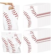 BadenBach 100PCS Baseball Gift Bags with Handles,7.9 x 11.8 Inch,Plastic Baseball Party Favor Gif...