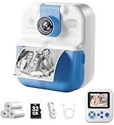 Bluetooth Kids Camera Instant Print, 1080P Mini Toddler Camara for Boys Girls, Portable DIY Insta...
