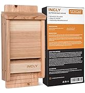 INCLY Small Bat House Kit for Outdoors 14.6"x6.7"x2.2" Shelter Box Roosting Single Chamber Natura...