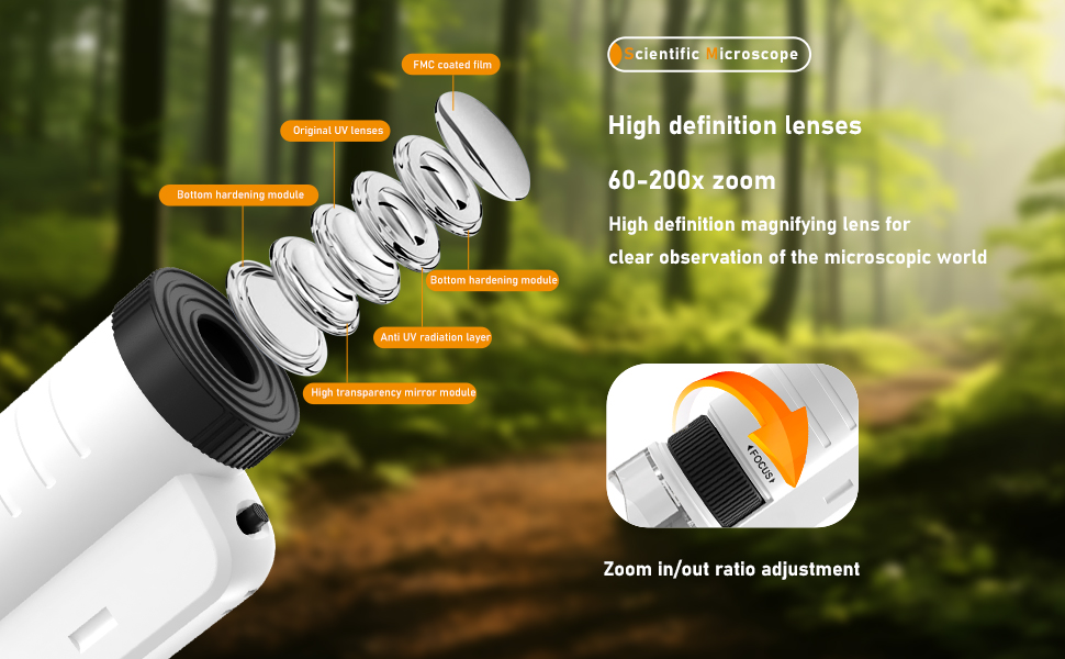 high definition lenses pocket microscope