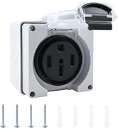 Newdeli 50 Amp Rv Power Outlet Box NEMA 14-50R Rv Electrical Outlet Receptacle Panel 125/250Volt ...
