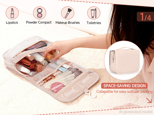 Hanging toiletry bag