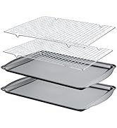 Gymdin Baking Sheet with Cooling Racks - Carbon Steel Cookie Sheets for Baking [2 Sheets + 2 Rack...