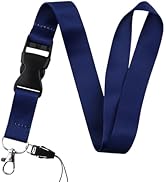 juanooo Solid Navy BLue Neck Badge Lanyard for Keys &amp; ID Badge Cute Keychain Lanyard for Women Me...