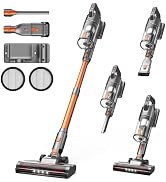 Zefiro Cordless Vacuum Cleaner, 600W 50KPA 55Mins Vacuum Cleaners for Home, Stick Vacuum with LED...