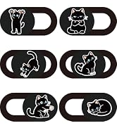 PRESSINART 6Pcs 6 Styles Cat Camera Cover Slide Cute Privacy Guard Accessories, 0.04 Inch Ultra T...
