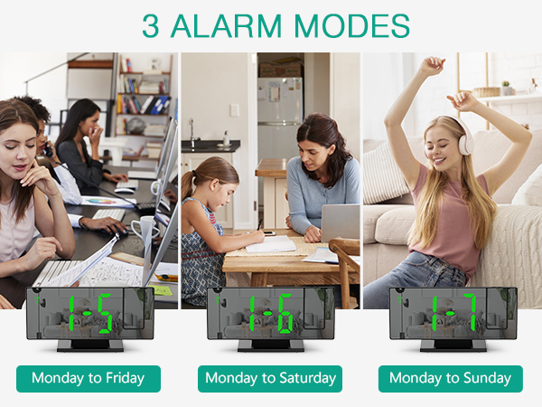 ORIA Projection Alarm Clock, LED Electronic Alarm Clock, 7.8" Mirror Desk Alarm Clock