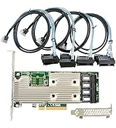 SAS HBA Card PCIe SATA Expansion Card Compatible with LSI 9305-16i IT Mode,Expander Support, 16-P...