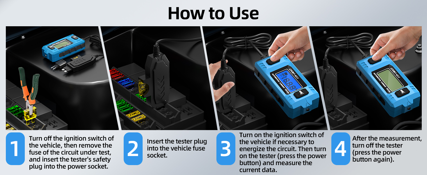 Car Fuse Tester Automotive Circuit Fault Probe Tester 20A 48V with Led Display Relay Fuse Tester