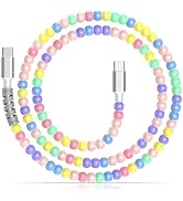 ELOLOHI 3FT USB C to USB C Fast Charging Cable 60W 3A Colorful Beaded Charging Cord for iPhone 17...