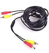 Car RCA DC Audio Video AV Extension Cable for CCTV Security, Truck Bus Trailer Reverse Parking Ca...