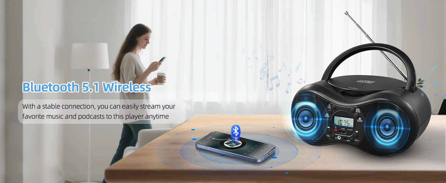 Portable CD Player Boombox