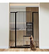 COMOMY 55.1" Extra Tall Pet Gate for Cats, 29.5-43" Extra Wide Cat Gate with Adjustable Cat Door,...