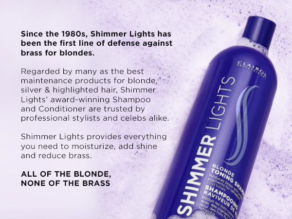 Clairol Professional Shimmer Lights Purple Hair Care for blonde, silver, and highlighted hair 