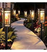 Jyoiat 6 Pack Outdoor Solar Pathway Lights - Solar Landscape Lights Outdoor Walkway Solar Garden ...
