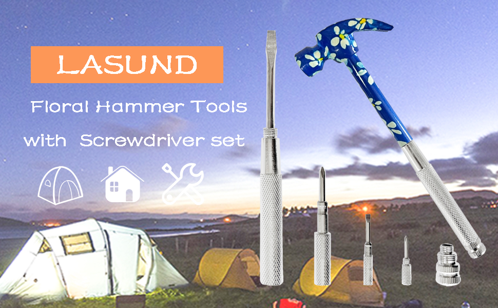 floral hammer tools with screwdriver set