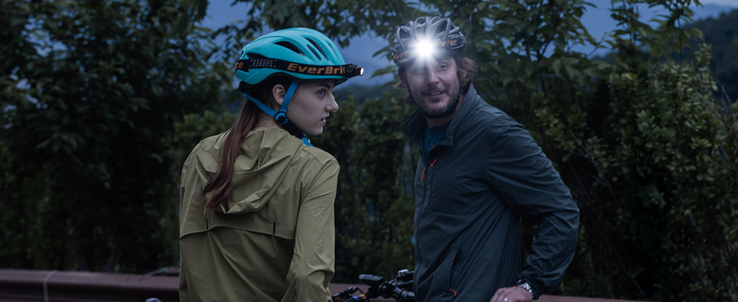 The strap length of this headlight can be adjusted and worn on helmet, suitable for cycling