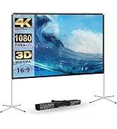 Projector Screen and Stand,Projector Screen with Stand 120inch,Portable Projection Screen 16:9 HD...