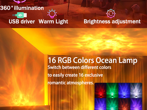 ocean wave project lamp