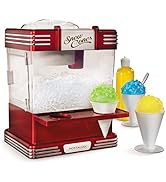 Nostalgia Retro Table-Top Snow Cone Maker, Makes 20 Icy Treats, Shaved Ice Machine Includes 2 Reu...