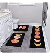 Pauwer Boho Bathroom Rugs Sets 3 Piece, Non Slip Bath Mats for Bathroom, Absorbent Microfiber Bat...