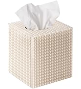 Tissue Box Cover, Square Modern Facial Acrylic Tissue Holder, Aesthetic Cube Napkin Dispenser Acc...