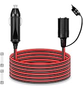 ALITOVE 12AWG Cigarette Lighter Extension Cord 12FT 30A 360W Max. Heavy Duty Power Cable Male Plu...