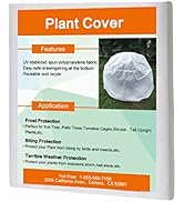 Agfabric Plant Covers Freeze Protection H39 xDia39 0.9oz Freeze Cloths for Plants,Plant Frost Pro...